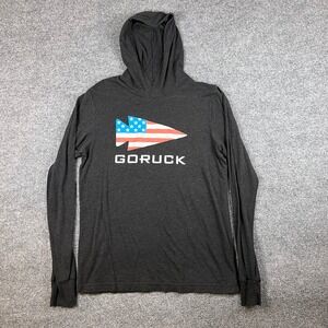 Goruck Hoodie Mens M Gray Heather Pullover Tri-Blend USA Flag Lightweight